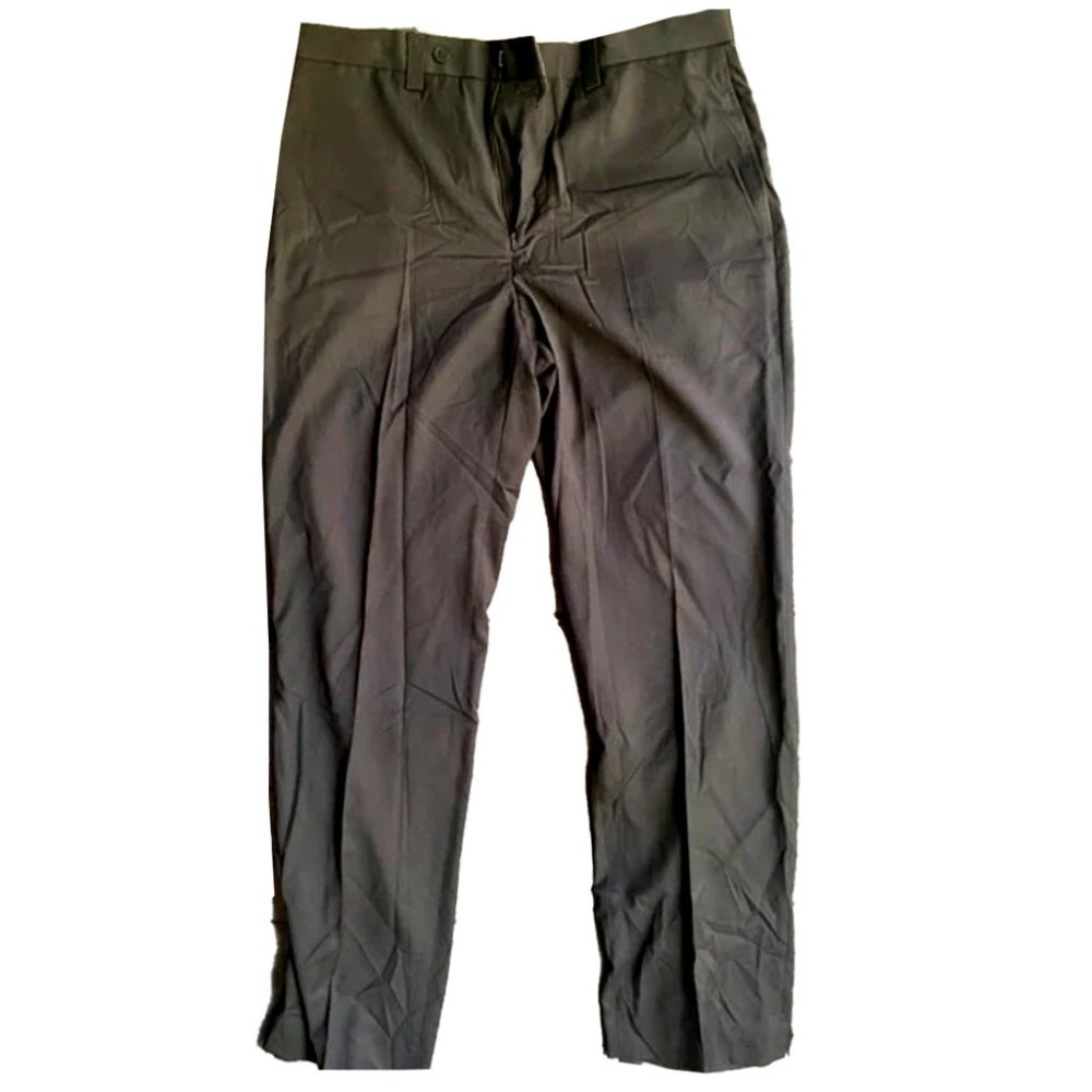 New Calvin Klein Flat Front Dress Pants Black Mens 34x32